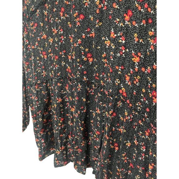Knox Rose Black Floral Tiered Tunic Top Size XXL Keyhole Accent in back - Picture 3 of 8